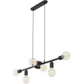 TK Lighting Porto lampa wisząca 6x15W czarny 5721