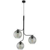 TK Lighting Cesar lampa wisząca 3x15W czarna/przydymiona 5726