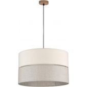 TK Lighting Eco lampa wisząca 3x15W szary/beżowy/drewno 5773