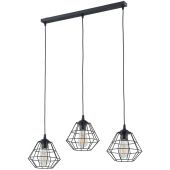 TK Lighting Diamond lampa wisząca 3x15 W czarna 6203