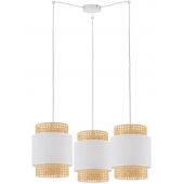 TK Lighting Boho White lampa wisząca 3x15W biały/beżowy 6537