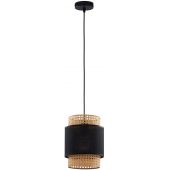 TK Lighting Boho Black lampa wisząca 1x15W czarny/beżowy 6540