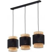 TK Lighting Boho Black lampa wisząca 3x15W czarny/beżowy 6541