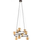 TK Lighting Anabelle Brown lampa wisząca 9x6W brązowy/szkło bursztynowe 6587