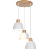 Zuma Line Orlo lampa wisząca 3x40W biały/drewno P21031M-3R