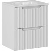 Zestaw Comad Nowa White szafka z blatem 50 cm wisząca biała i umywalka Sky 50x40 cm SET-NOW 50CM S SKY 50