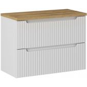Zestaw meblowy Nova White szafka podumywalkowa 80 cm biała z blatem dąb SET-NOW B OAK 80CM S
