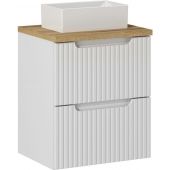 Zestaw Comad Nova White/Oak szafka z blatem 50 cm wisząca biały/dąb i umywalka Gaja 35x22 cm SET-NOW B OAK 50CM S UN GAJA 35