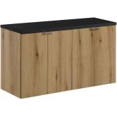 Zestaw Comad Nova Oak/Black szafki 50 cm i 50 cm wiszące dąb z blatem meblowym 100 cm czarny SET-NOA B BLACK 100CM D