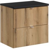 Zestaw Comad Nova Oak/Black szafka z blatem 60 cm wisząca dąb/czarny SET-NOA B BLACK 60CM S