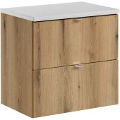 Zestaw Comad Nova Oak szafka z blatem 60 cm wisząca dąb/biały SET-NOA B WHITE 60CM S