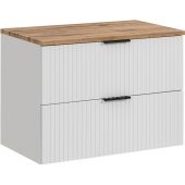 Zestaw Comad Adel White szafka 80 cm podumywalkowa z blatem biały/dąb (ADELWHITE82-80-B-2S, ADEL OAK 89-80-B)