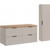 Zestaw Comad Adel Cashmere szafki 60 cm i 60 cm wiszące z blatem meblowym 120 cm i boczna wysoka kaszmir SET-ADC B WOTAN 120CM HC