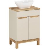 Comad Bali Cashmere zestaw meblowy 60 cm szafka stojąca z blatem i umywalka Lola kaszmir/dąb/biały SET-BAC B NAT WOTAN 60CM UN LOLA