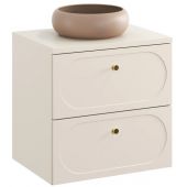 Zestaw Comad Donna Sand umywalka z szafką 60 cm nablatowa okrągła beż piaskowy SET-DS B SAND 60CM UN WIKI MC
