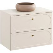 Zestaw Comad Donna Sand umywalka z szafką 80 cm nablatowa okrągła beż piaskowy SET-DS B SAND 80CM UN WIKI MC