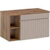 Zestaw Comad Iconic Cashmere szafka 60x45,6x46 cm podumywalkowa wisząca z blatem i umywalką beżowa SET - ICC B 80 CM 81-01 COAST EVOKE OAK