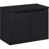 Comad Nova Black szafka 80 cm podumywalkowa wisząca z blatem czarna SET-NOB B BLACK 80CM D