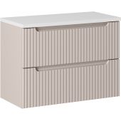 Zestaw Comad Nova Cashmere szafka 80x39x57 cm podumywalkowa wisząca z blatem kaszmir SET-NOC B WHITE 80CM S