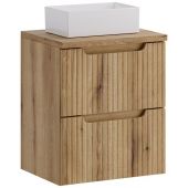 Zestaw Comad Nova Coast Evoke szafka 50 cm podumywalkowa wisząca z blatem i umywalką Gaja dąb SET-NOCE B OAK 50CM S UN GAJA