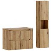 Zestaw Comad Nova Coast Evoke szafka 80 cm z blatem i szafka boczną wiszącą dąb SET-NOCE B OAK 80CM S HC