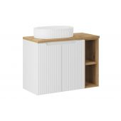Zestaw Comad Nova White/Oak szafki 60 cm i 20 cm biały/dąb z blatem meblowym 80 cm i umywalka Beyond 48x32,5 cm biała SET-NOW B OAK 80CM UN BEYOND WH LR