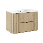 Zestaw Comad Ovalia Cremona umywalka z szafką 80 cm biały/dąb SET-OVC 80CM UM PURE