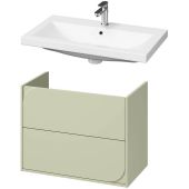 Cersanit Como umywalka 80x45 cm biała z szafką Crea II 80 cm wiszącą szałwiową (K32004BOX, S1058031)