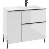 Defra Nino D90 szafka 90x45x70 cm podumywalkowa prawa stojąca biały połysk 304-D-09006