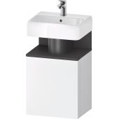 Duravit Qatego szafka 44 cm podumywalkowa wisząca lewa biały mat/czarny QA4076L49180000