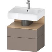 Duravit Qatego szafka 60 cm podumywalkowa wisząca bazalt mat/dąb QA4393030430010