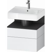 Duravit Qatego szafka 60 cm podumywalkowa wisząca biały mat/grafit QA4393049180010