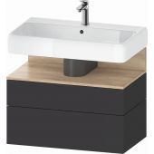 Duravit Qatego szafka 80 cm podumywalkowa wisząca grafit super mat/dąb QA4394055800010