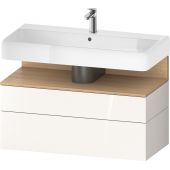 Duravit Qatego szafka 100 cm podumywalkowa wisząca biały połysk/dąb QA4395030220010