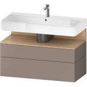 Duravit Qatego szafka 100 cm podumywalkowa wisząca bazalt mat/dąb QA4395030430010