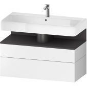 Duravit Qatego szafka 100 cm podumywalkowa wisząca biały mat/grafit QA4395049180010