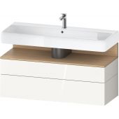 Duravit Qatego szafka 120 cm podumywalkowa wisząca biały połysk/dąb QA4396030220010