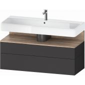 Duravit Qatego szafka 120 cm podumywalkowa wisząca grafit mat/dąb QA4396055490010