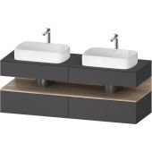 Duravit Qatego szafka 160 cm podumywalkowa wisząca grafit mat/dąb QA4779055490010