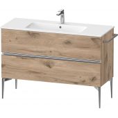 Duravit Sivida szafka 121x47,7x59,1 cm podumywalkowa wisząca dąb-chrom SV4646010550000