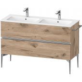 Duravit Sivida szafka 128x47,7x59,1 cm podumywalkowa wisząca dąb-chrom SV4647010550000