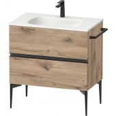 Duravit Sivida szafka 81x47,7x59,2 cm podumywalkowa wisząca czarna-dąb SV46510BD550000