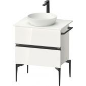 Duravit Sivida szafka 64,5x47,5x54,8 cm podumywalkowa wisząca biała-czarna SV46570BD220000