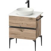 Duravit Sivida szafka 64,5x47,5x54,8 cm podumywalkowa wisząca czarna-dąb SV46570BD550000