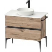 Duravit Sivida szafka 84,5x47,5x54,8 cm podumywalkowa wisząca czarna-dąb SV46580BD550000