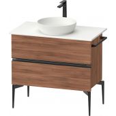 Duravit Sivida szafka 84,5x47,5x54,8 cm podumywalkowa wisząca czarna-orzech SV46580BD790000