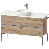 Duravit Sivida szafka 124,5x47,5x54,8 cm podumywalkowa wisząca dąb-chrom SV4660010550000