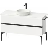 Duravit Sivida szafka 124,5x47,5x54,8 cm podumywalkowa wisząca biała-czarna SV46600BD180000