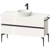 Duravit Sivida szafka 124,5x47,5x54,8 cm podumywalkowa stojąca biała-czarna SV46600BD220000