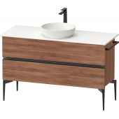 Duravit Sivida szafka 124,5x47,5x54,8 cm podumywalkowa wisząca czarna-orzech SV46600BD790000